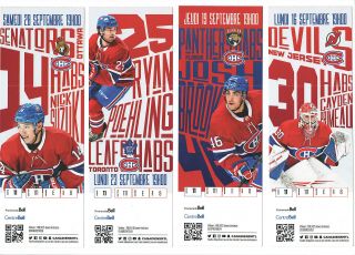 2019 - 20 Montreal Canadiens Nhl Hockey Ticket Vs Panthers Josh Brooks Sept19