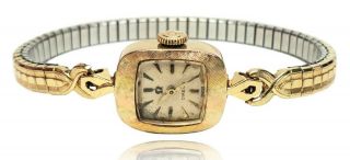 Vintage C.  1960 Omega Swiss Solid 14k Two - Tone Yellow Gold Case Lady 