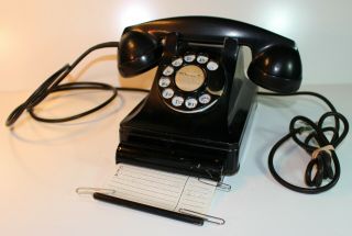 Vintage Western Electric Rotary Desk Telephone W/ Retractable Roll Directory