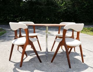On Hold For Clark,  Set Of 5 Rosewood Danish Dining Chairs By Johannes Andersen