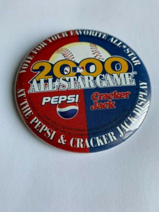 2000 Baseball All - Star Game Pepsi/cracker Jack 3 " Diameter Pin Back Button