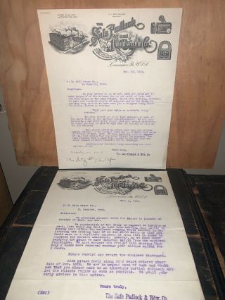 Vintage Illustrated Letterhead Safe Padlock And Hardware Co.  1915 Correspondence