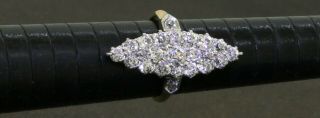 Antique Victorian 18k/platinum 3.  0ct Vs - G Diamond Cluster Cocktail Ring Sz.  4.  5