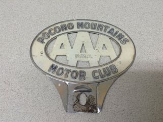 Vintage Aaa License Plate Topper Pocono Mountains Motor Club P.  M.  F.