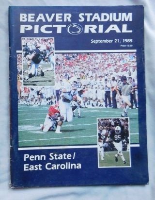 1985 Penn State Vs East Carolina College Football Program 9/21/85