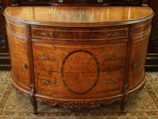 Circassian Burled Inlaid Walnut French Louis Xv Dresser Commode Restored