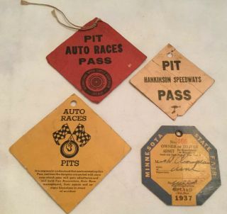 Vtg 1930s Auto Races Pits Passes Minnesota State Fair Hankinson Des Moines Imca