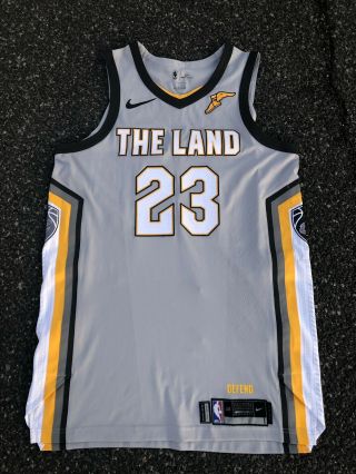 Lebron James 2018 Game Worn Issued Cavaliers The Land City Alternate Jersey
