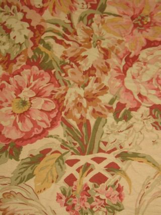 Ralph Lauren Guinevere Vtg Pink Rose Floral Cotton Sateen Queen Fitted Sheet