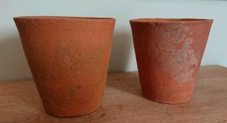 2 Old Victorian Vintage Terracotta Plant Pots Garden Rare Small Sankey Bulwell