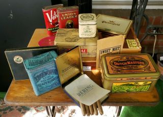 Vintage Tobacco Tins & Cigar Boxes Union Leader Bering W/cigars Chesterfield