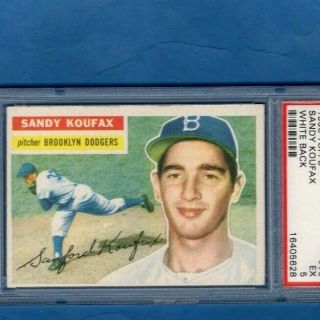 Vintage 1956 Topps Psa 5 79 Hof Sandy Koufax Brooklyn Dodgers Baseball Card Ex