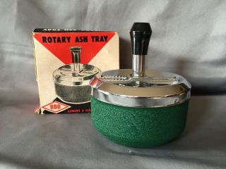 Vtg Hong Kong Metal/chrome Bbb Rotary Ashtray Spin - A - Way Roulette Style Nos