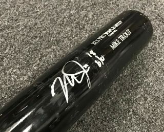 Mike Trout Signed 2018 Game Bat Auto Uncracked 33 " Old Hickory W Loa Angels