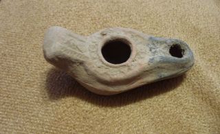 Ancient Roman Clay Terracott Oil Lamp,  With Shape,  Circa: 100 - 300ad