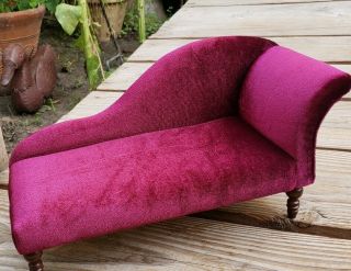 Bjd Doll Modern Antique Accessory Fainting Couch Velvet Chaise Prop