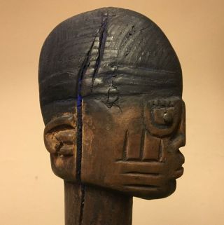 Owu Style Yoruba Ibeji Figure Wood Statue African Tribal Art