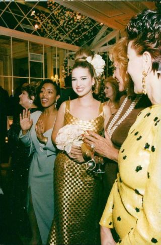 Vintage Photograph Of Ivanka Trump In A Gold Dress Designed By Todd Oldham By He