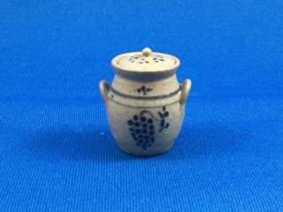IGMA Artisan Jane Graber Miniature Stoneware Vintage (1996) Jar W/Lid 1:12 Scale 3