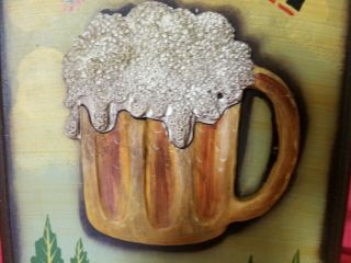 Vintage The Long Branch Cold Beer Saloon Key Holder Box Wall Hanging Relief Mug