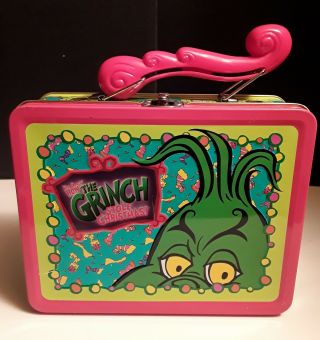 Dr Suess The Grinch Small Lunch Box Tin,  Vintage,  Collectible