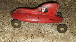 Vintage American Hobby Wooden Toy Tethered Race Car