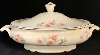 Vintage Homer Laughlin Virginia Rose Covered Oval Casserole Bowl Dish L38n8