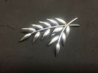 Vintage Mid Century Denmark Sterling Silver Large Brooch Signed E Dragsted 1950s