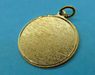 Vintage 14k Gold Filled Medium Round Florentine Disc Charm 21 Mm Gd0637 F