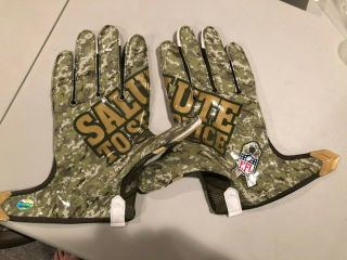 Jarvis Landry Salute Service Game Worn Gloves Cleveland Browns Miami Autograph