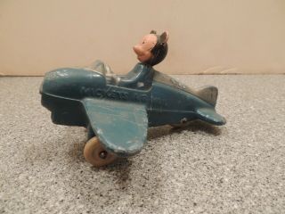 Vintage Sun Rubber Mickey Mouse Air Mail Airplane Toy