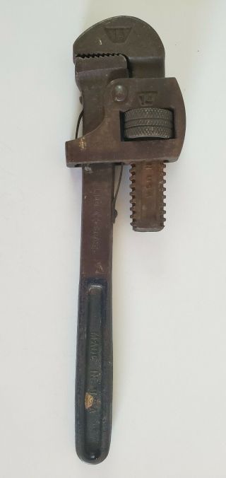 Vintage 14 " Blue Grass Pipe Wrench - Belknap Hdw & Mfg Co Bluegrass Monkey Wrenc