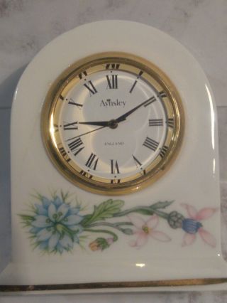 Vtg Porcelain Mini Clock By Aynsley Made In England.