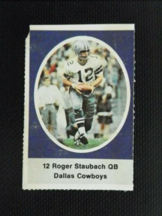1972 Sunoco Football Stamp Roger Staubach Dallas Cowboys