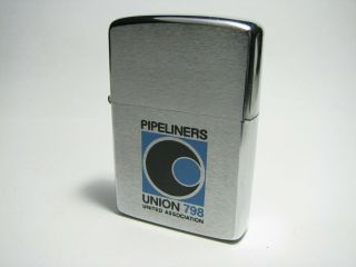 Zippo Lighter with Box 1972 Pipeliners Union 798 2