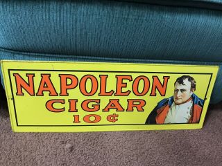 Vintage 1974 Napoleon Cigar 10c Tobacco Metal Sign