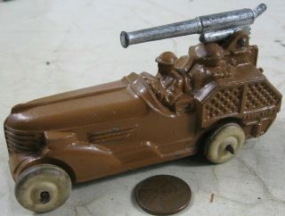 Vintage Manoil Barclay Army Soldier Vehicle Cannon Car