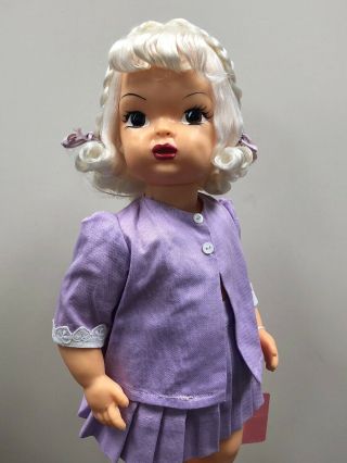 16” Vintage Antique Terri Lee Platinum Blonde With Tagged Dress S
