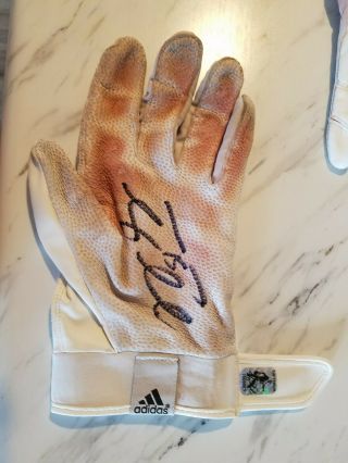 Tim Tebow GAME BATTING GLOVES Auto SIGNED Mets Tebow Authentic HOLOGRAM 3
