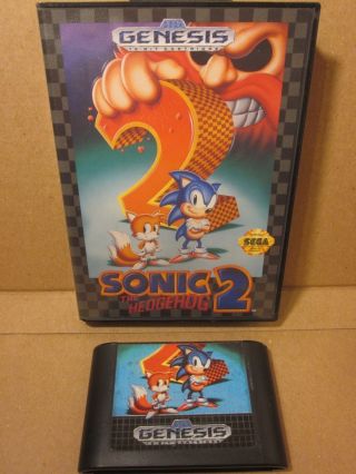 Sonic The Hedgehog 2 Sega Genesis Video Game Case Classic Retro 16 Bit Vintage