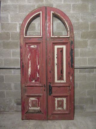 Ornate Antique Arched Top Double Entrance French Doors 48 X 100 Salvage