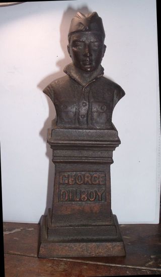Antique Ww1 World War One Cast Iron Sculpture Order Of Ahepa George Dilboy Moh