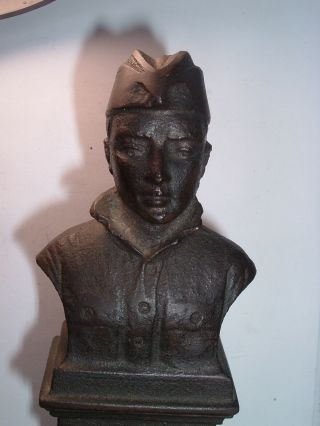 Antique WW1 World War One Cast Iron Sculpture ORDER OF AHEPA George Dilboy MOH 3