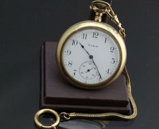Antique Gold Filled Elgin Pocket Watch/15 Jewels/gold Filled Chain