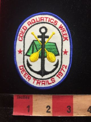Vtg 1972 Deer Trails Coed Aquatic Week Boy Scouts Patch - Swim 86h2