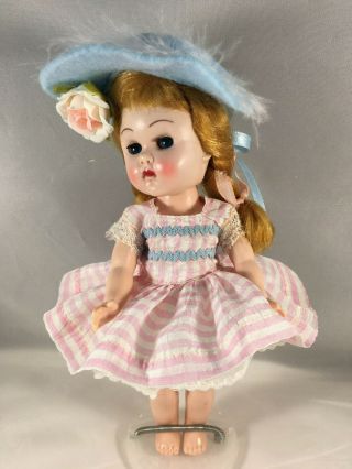 Vintage Silky Pink Stripe Dress Fits Ginny W - Slip,  Panties,  Hat (no Doll)