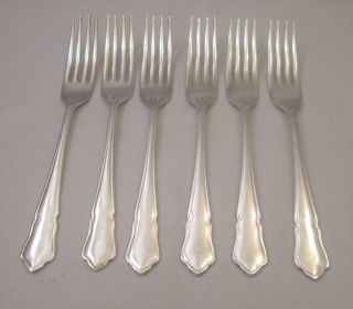 A Good Set Of 6 Vintage Silver Plate Dinner Forks - Dubarry Pattern