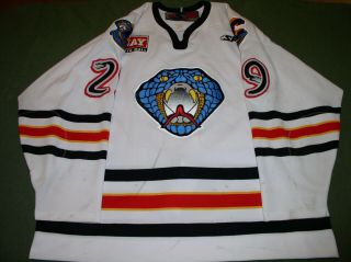 Mitch Fritz Columbus Cottonmouths Game Worn Jersey Enforcer Fhl Photomatched Loa