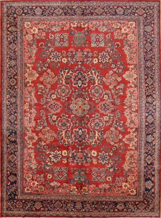 Palace Sized 11x15 Antique Vegetable Dye Floral Oriental Area Rug Hand Knotted