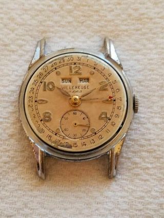 A Vintage Beltex S.  A.  Triple Date Calendar Wrist Watch For Repair